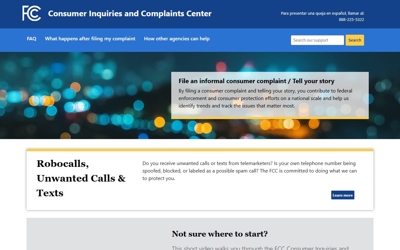 Thomasville phone directory FCC complaint center for phone service issues
