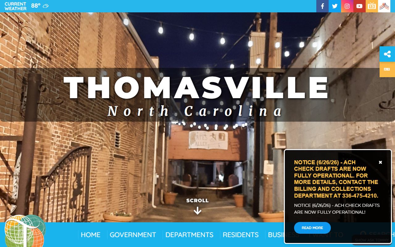 Thomasville phone directory official city homepage