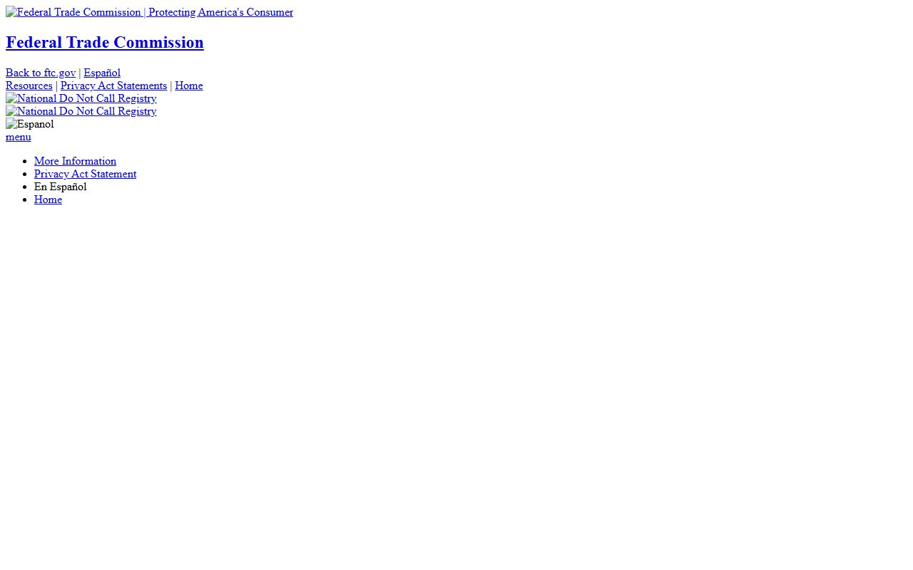 Thomasville phone directory FTC Do Not Call reporting