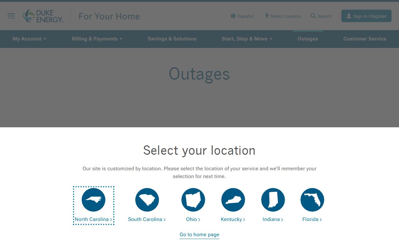 Thomasville phone numbers Duke Energy outage reporting